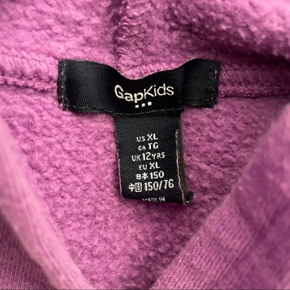 Gap Kids Purple Logo Hoodie Sweatshirt Pockets XL - Picture 4 of 7